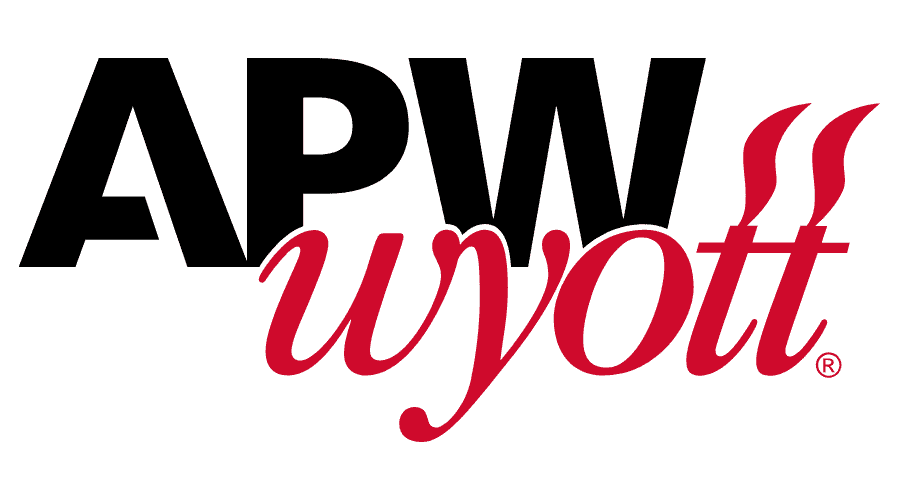 A black and red logo for the apw wyoming chapter.