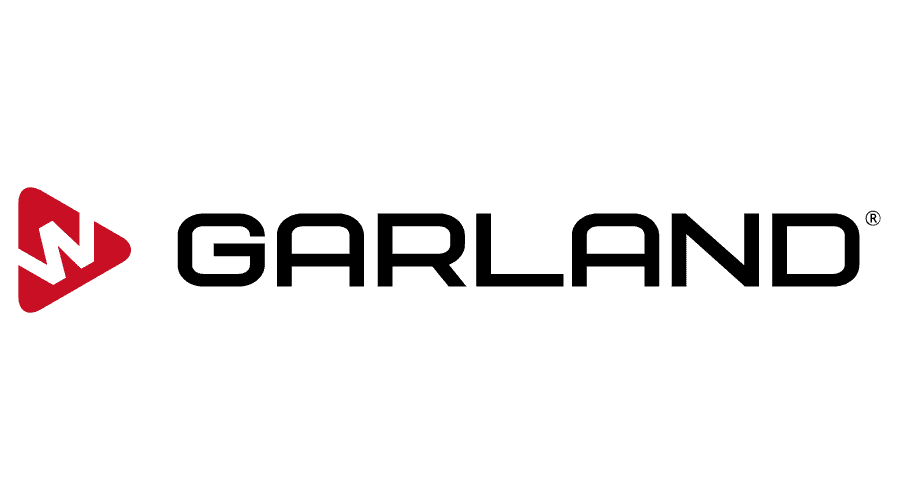 A black and white image of the logo for garland.